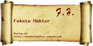 Fekete Hektor névjegykártya